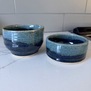 Blue Pottery trinket bowl Set